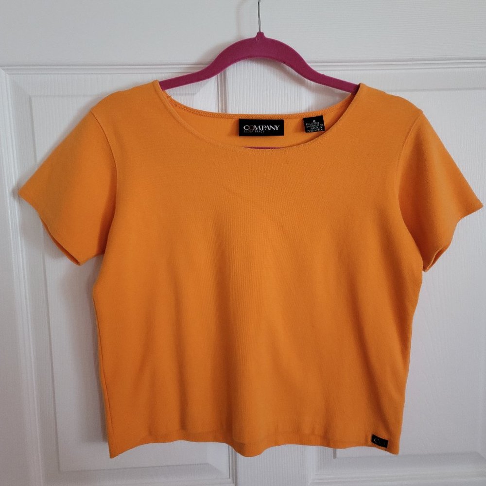 Ellen Tracy Orange Crop Top. EUC